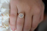 2.5ct Round Diamond Marquise Stone Halo Sun Floral Ring 14k Rose Gold Over Ring