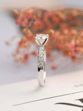 Solitaire with Accent Engagement Ring 1.3ct Round Cut Diamond 14k WhiteGold Over
