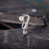 1ct Round Cut VVS1 Diamond Infinity Design Engagement Ring 14k White Gold Finish