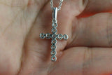0.55ct Round Cut VVS1D Diamond Holy Cross Pendant 14k White Gold Finish NO CHAIN