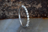 Half Eternity Women Wedding Ring Band 1ct Round Cut Diamond 14k WhiteGold Finish