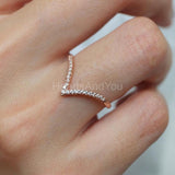0.3ct Round Cut Moissanite Curved Minimalist Wedding Band 14k Rose Gold Plated