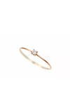 0.01ct Round Cut Moissanite Minimalist Engagement Ring 14k Rose Gold Plated