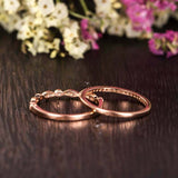Half Eternity Wedding Bands 1.5ct Round Cut VVS1D Diamond 14k Rose Gold Finish
