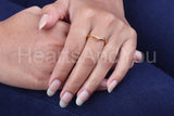 0.3ct Round Cut Moissanite Curved Anniversary Wedding Band 14K YellowGold Plated