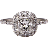 2.5Ct Radiant Cut VVS1 Diamond Accent Halo Engagement Ring 14K White Gold Finish