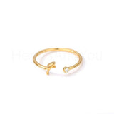 0.1ct Round Cut Moissanite Alphabet Engagement Ring 14k Yellow Gold Plated