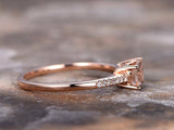 0.5ct Emerald Cut Pink Morganite Solitaire Engagement Ring 14k Rose Gold Finish