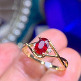 1ct Oval Cut Pink Ruby Engagement Ring Split Band Trilogy 14k Yellow Gold Finish