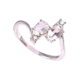 2.2ct Engagement Ring Oval Cut Diamond Bypass Art Deco 14k White Gold Finish