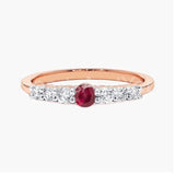 0.5ct Round Cut Simulated Ruby Minimalist Wedding Band 14k Yellow Gold Plated