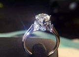 2.5ct Round Cut Diamond Stylish Solitaire Engagement Ring 14k White Gold Finish