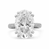 5.5ct Oval Diamond Solitaire Engagement Ring 14K White Gold Over Round Accents
