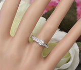 Accents Solitaire Engagement Ring 1.9ct Round Cut Diamond 14k White Gold Finish