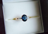 2ct Engagement Ring Oval Cut Sapphire Baguette Accent Trilogy 14k Rose Gold Over