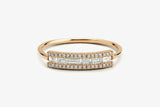 2ct Engagement Ring Baguette Cut Diamond Horizontal Channel 14k Rose Gold Finish