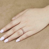 0.45ct Wedding Band Round Diamond Stackable Petite Minimal 14k Rose Gold Finish