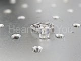 2.3ct Emerald Simulated Diamond Single Prong Accents Ring 14k White Gold Plated