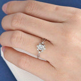 1.7ct Round Cut Diamond Engagement Ring 14k White Gold Finish Unique Infinity