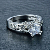 1.7ct Round Cut Diamond Engagement Ring 14k White Gold Finish Filigree Vintage