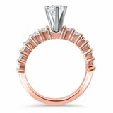 2.5ct Pear Cut Diamond Bridal Set Solitaire Engagement Ring 14k Rose Gold Finish