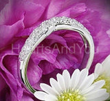 2.2ct Round Cut Moissanite Solitaire Ring Band Bridal Set 14K White Gold Plated