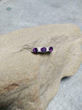 2.5ct Wedding Band Oval Purple Amethyst Stylish Three Stone 14k White Gold Over