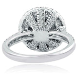 4.5ct Round Cut Diamond Engagement Ring Dual Halo Cocktail 14k White Gold Finish