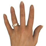 1Ct Round Cut Pink Ruby Diamond Wide Women Wedding Band 14K Rose Gold Finish