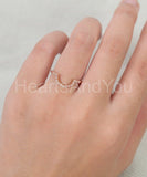 0.2ct Round Cut Moissanite Curved Stacking Wedding Band 14k Yellow Gold Plated