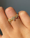 0.5ct Round Cut Moissanite Celtic Cluster Engagement Ring 14k Yellow Gold Plated