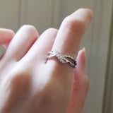 0.5ct Round Cut Moissanite Stylish Split Band Engage Ring 14k White Gold Plated