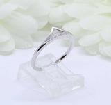 0.25ct Round Cut Diamond Wedding Band Petite Tiara Curved 14k White Gold Finish