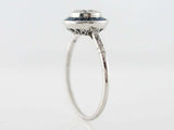 2ct Round Cut Diamond Engagement Ring Art Deco Sapphire Halo 14k White Gold Over