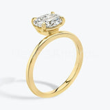 0.4ct Oval Simulated Diamond Solitaire Engagement Ring 14k Yellow Gold Plated