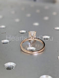 0.3ct Emerald Simulated Diamond Solitaire Engagement Ring 14k Yellow Gold Plated