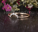 0.5ct Round Cut Moissanite Curved Minimalist Wedding Band 14k Yellow Gold Plated