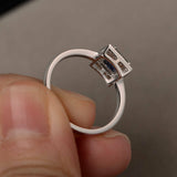 1.3ct Princess Blue Sapphire Halo Solitaire Engagement Ring 14k White Gold Over