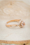 2ct Round Cut Simulated Peach Morganite Infinity Halo Ring 14k Rose Gold Plated