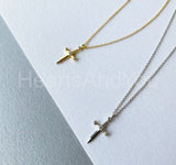 0.1ct Round Cut Moissanite Sword Dagger Pendant Chain 14k Yellow Gold Plated
