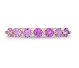 1.2ct Round Cut Pink Sapphire Band 14k Rose Gold Over Bubble Women Half Eternity