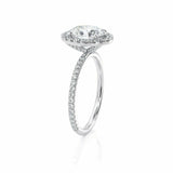 3.5Ct Oval Cut DVVS1 Diamond Accent Engagement Halo Ring 14K White Gold Finish