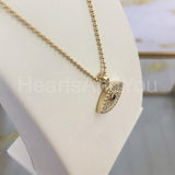 0.6ct Round Cut Moissanite Evil Eye Pendant 14k Yellow Gold Plated NO CHAIN