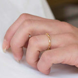 0.8ct Wedding Ring Band Round Cut Diamond Infinity Stackable 14k YellowGold Over