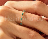 0.5ct Marquise Cut Simulated Emerald Minimalist Wed Band 14k Yellow Gold Plated