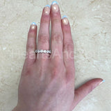 2ct Round Cut Moissanite Iced Full Eternity Wedding Band 14k White Gold Plated