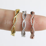 0.2ct Round Cut Moissanite Twisted Infinity Wedding Band 14k Rose Gold Plated
