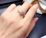 0.5ct Round Cut Moissanite Split Shank Engagement Ring 14k Rose Gold Plated