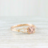 1ct Round Cut Peach Morganite Trilogy Engagement Ring 14k Rose Gold Finish