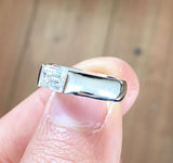 Solitaire Engagement Ring 0.4ct Emerald Cut VVS1D Diamond 14k White Gold Finish